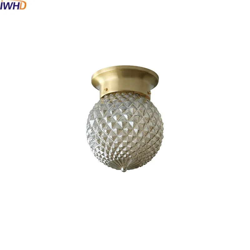 Afralia™ Copper Glass Ball LED Ceiling Light - Modern Style Indoor Lighting Fixtures