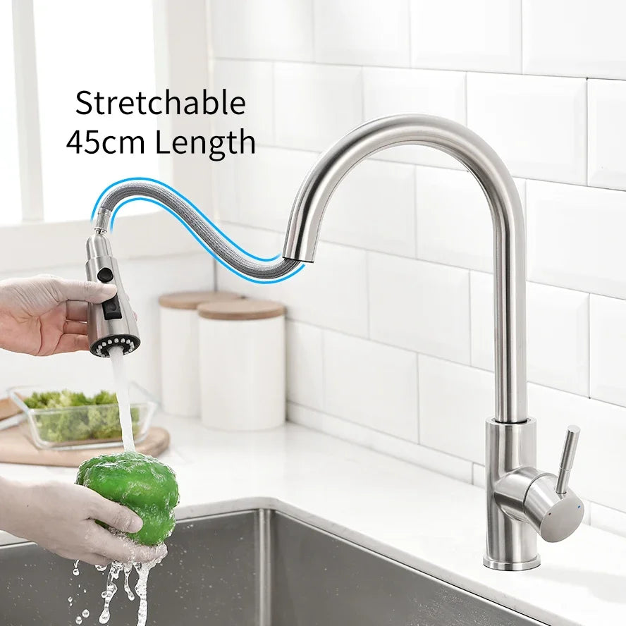Afralia™ Smart Touch Kitchen Faucet Sensor Water Mixer Sink Tap Rotate Mixer