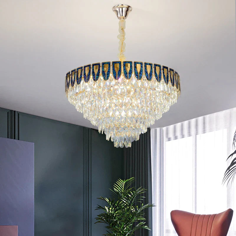 Afralia™ Crystal Chandelier LED Light Modern Luxury Designer for Main Living Room & Hotel