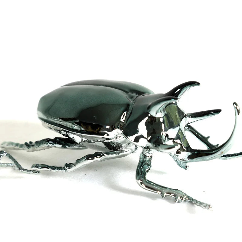 Afralia™ Silver Dragonfly & Beetle Metal Sculpture Home Decor Figurine