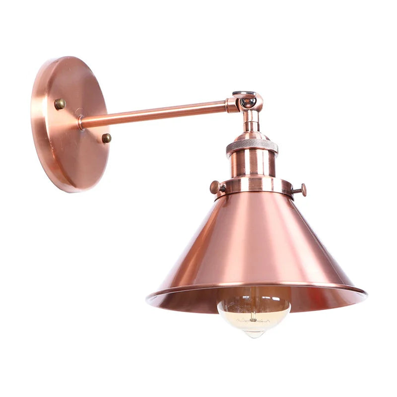 Afralia™ Pink Retro LED Wall Light Fixture Vintage Industrial Iron Ambience Luminaire