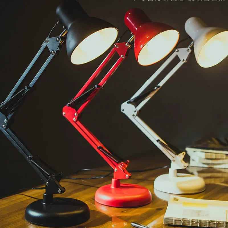 Afralia™ Adjustable Swing Arm LED Desk Lamp with Switch for Office Reading and Bedside