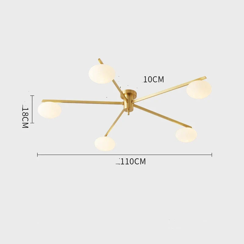 Afralia™ Brass Glass Ceiling Lamp, G9 Bulb Suspension Light for Bedroom, Living Room