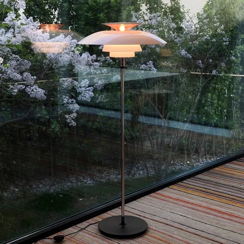 Afralia™ Nordic Metal Glass Floor Lamp with E27 Bulb