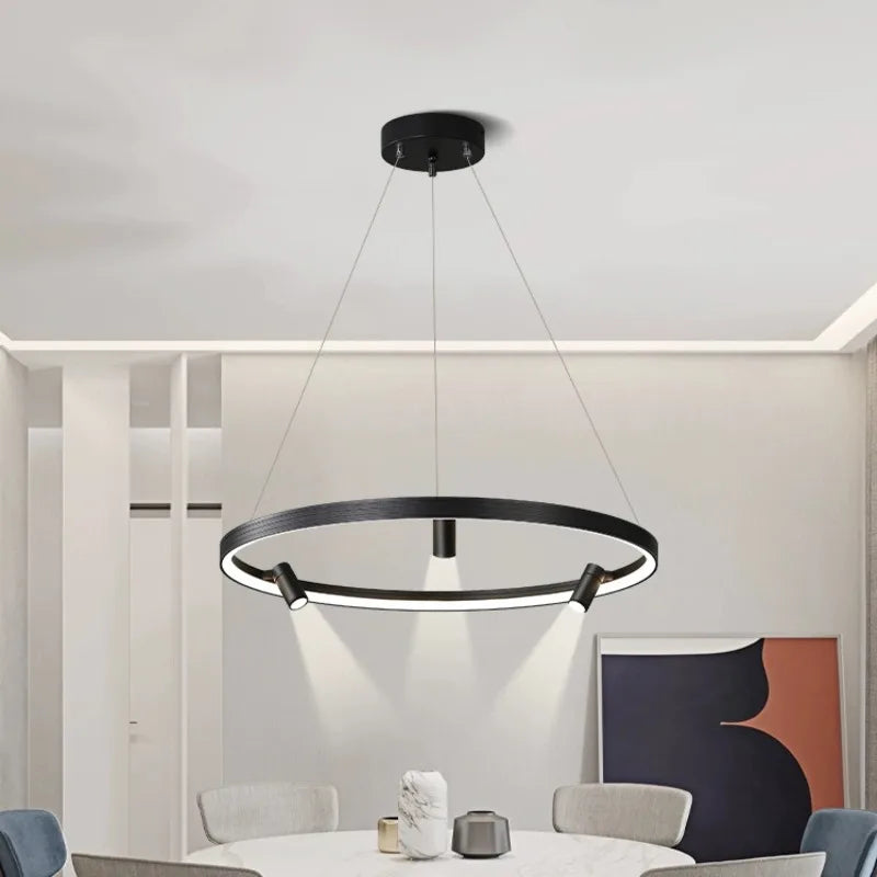 Afralia™ Nordic Black LED Pendant Lights for Home Decor - 80x10cm