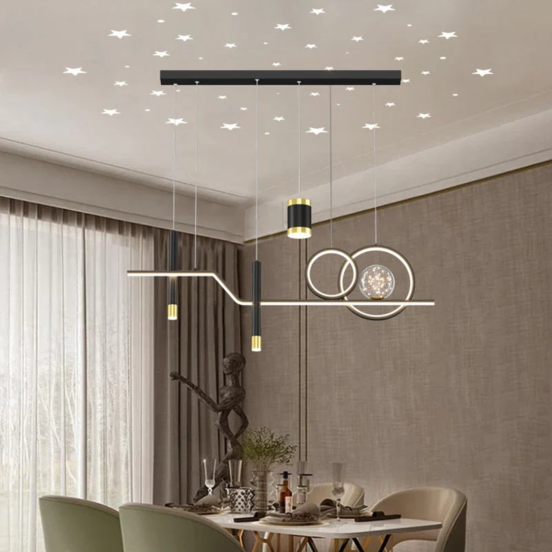 Afralia™ Nordic LED Chandelier: Modern, Simple Lighting for Home, Restaurant, and Office