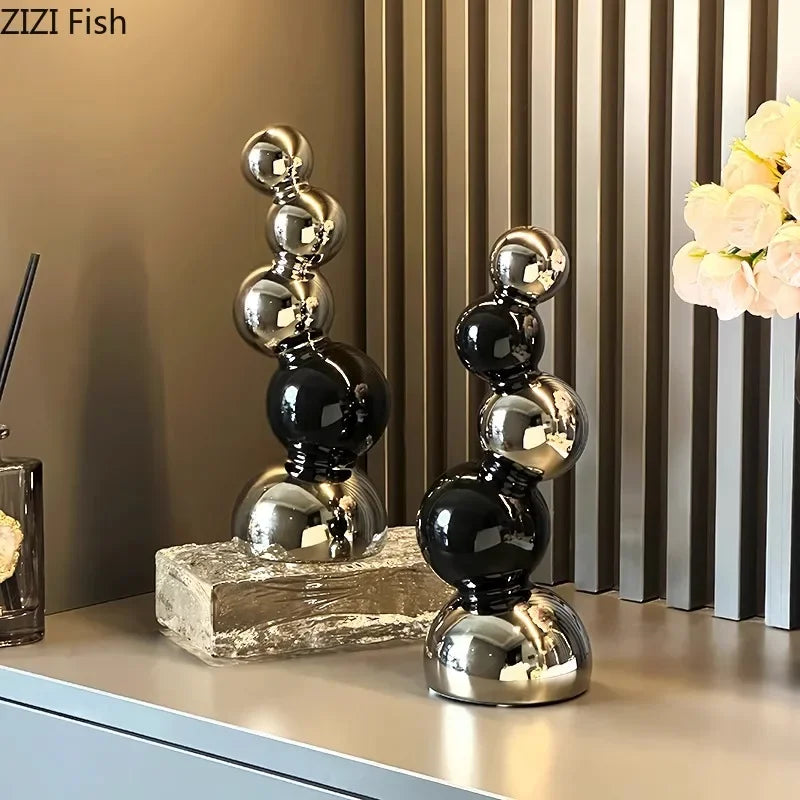 Afralia™ Abstract Ceramic Sculpture Ornaments Modern Desk Decoration Room Aesthetics Decor