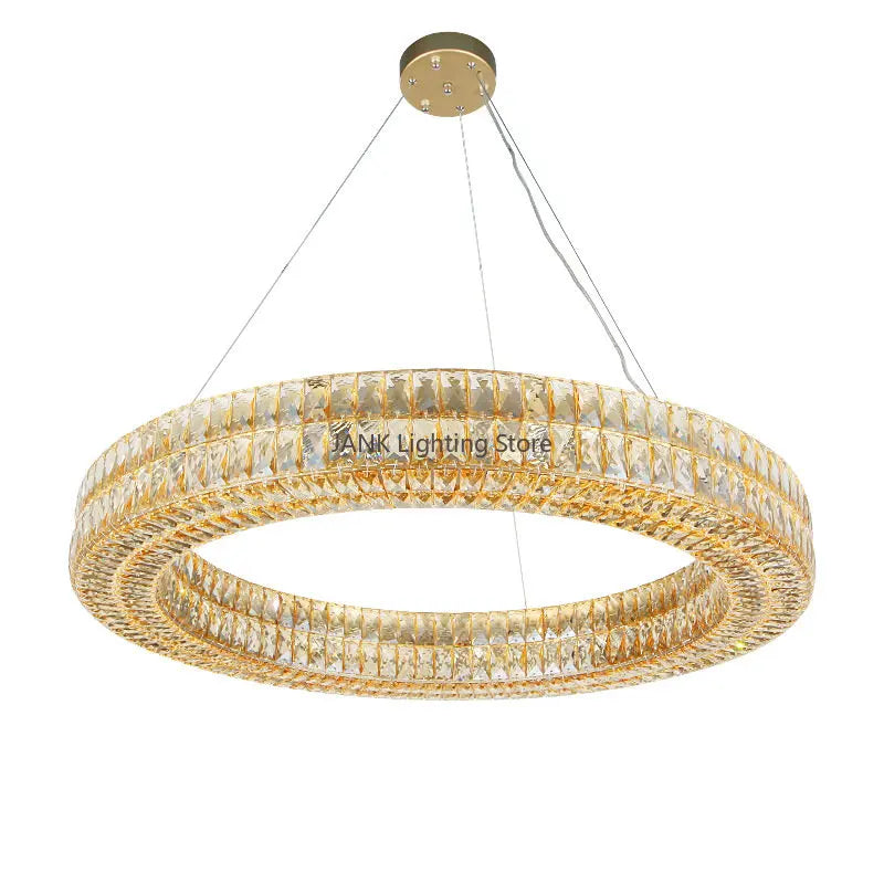 Afralia™ K9 Crystal Ring Pendant Light: Deluxe LED Interior Decoration for Living Room, Bedroom & Restaurant