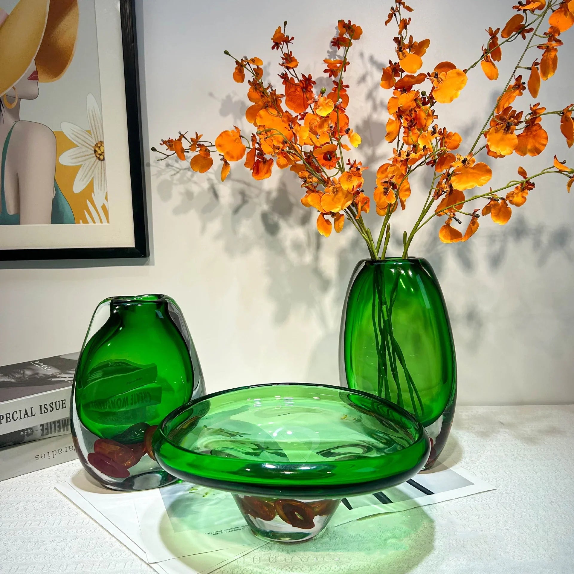 Afralia™ Clear Fruit Tray Vase: Double Color Transparent Terrarium for Home Decor