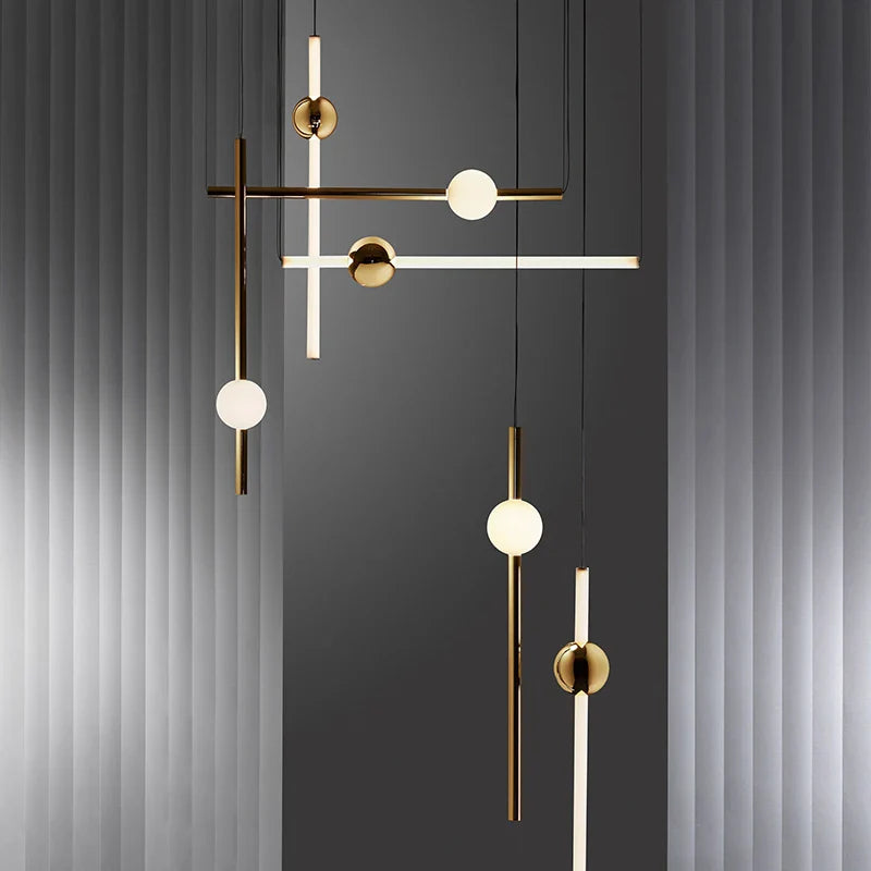 Afralia™ Modern Magic Wand LED Pendant Light for Living Room, Hotel Hall & Bedroom