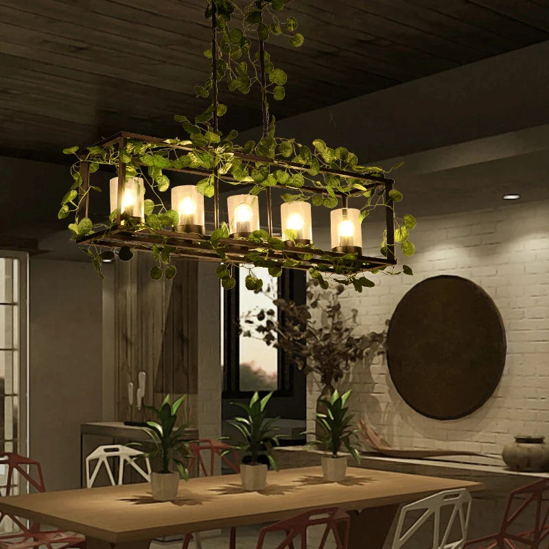 Afralia™ Vintage Bird Cage Plant Pendant Lights for Cafe Restaurant Bar Kitchen