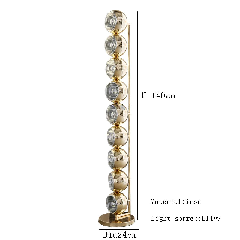Afralia™ Metal Floor Lamp Silver Gold Minimalist Creative Standard Light