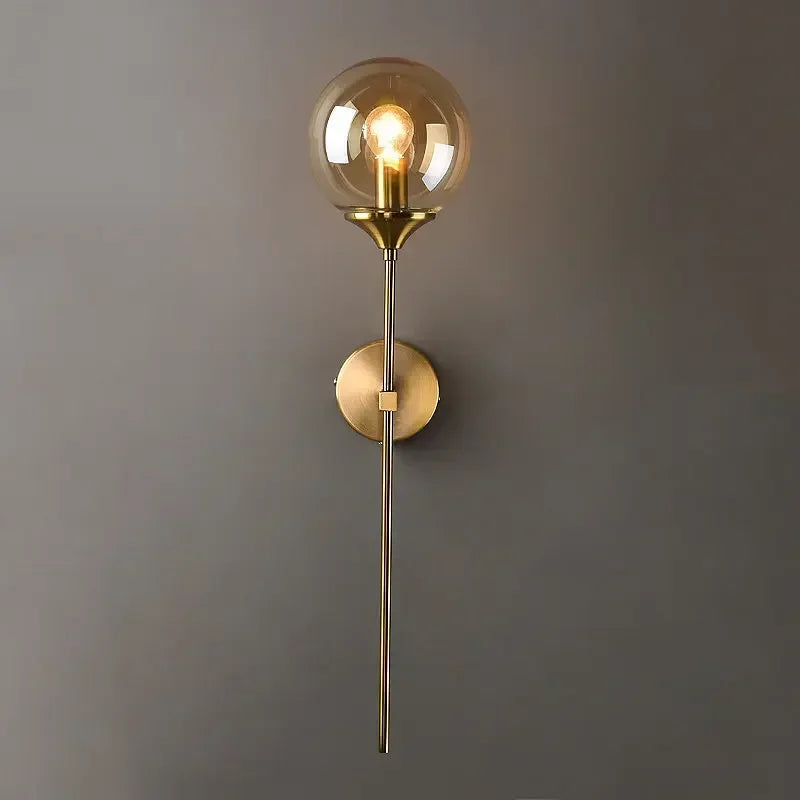Afralia™ Glass Ball Sconce Light for Bedroom Living Room