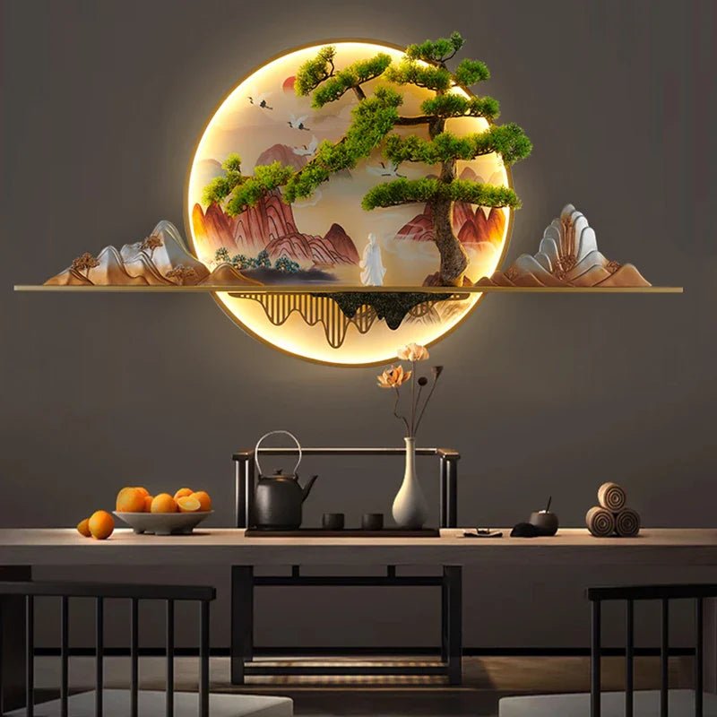 Afralia™ 3D Landscape LED Picture Lamp for Home Decor - Modern Chinese Style