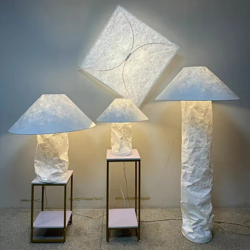 Afralia™ Nordic Wabi Sabi Dupont Paper LED Floor Lamp for Home Decor