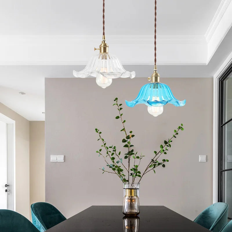 Afralia™ Glass Flounce LED Pendant Light - Stylish Nordic Design