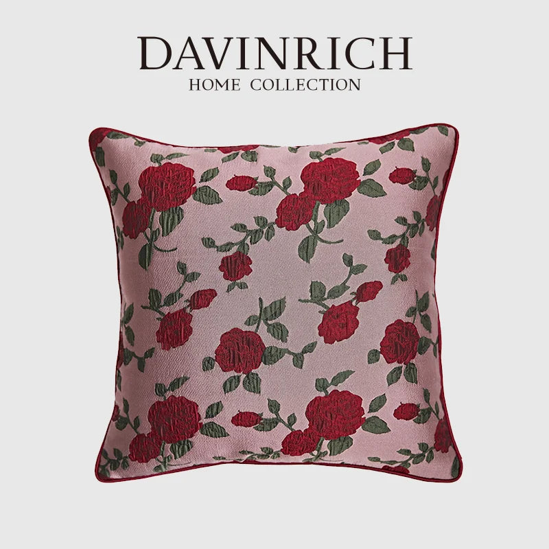 Afralia™ Retro Rose Pillow Cover - American Pastoral Style Square Cushion Case Home Decor