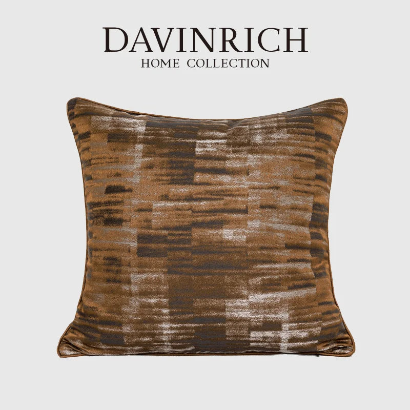 Afralia™ Luxe Jacquard Cushion Covers - Brown Gold Coffee Color - 45x45cm