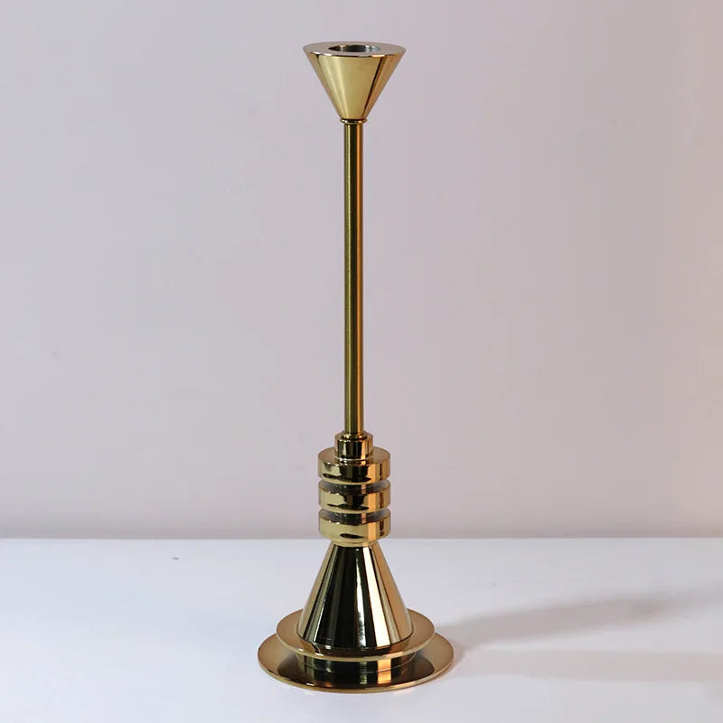 Afralia™ Gold Geometric Candle Holder Candelabrum for Wedding Centerpieces and Home Decoration