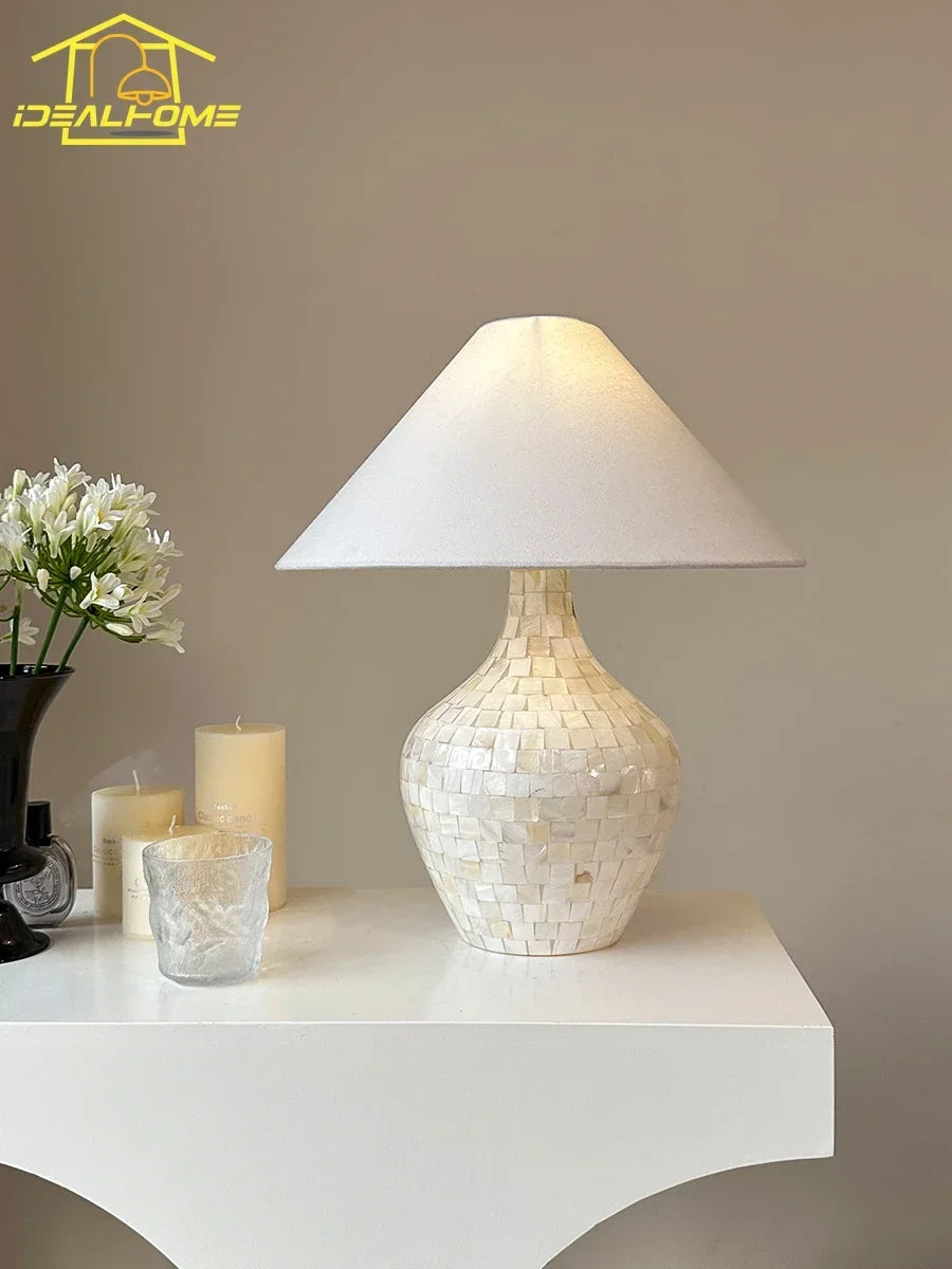 Afralia™ Shell Desk Lights LED Modern Light Fixtures for Living Room Bedroom Study
