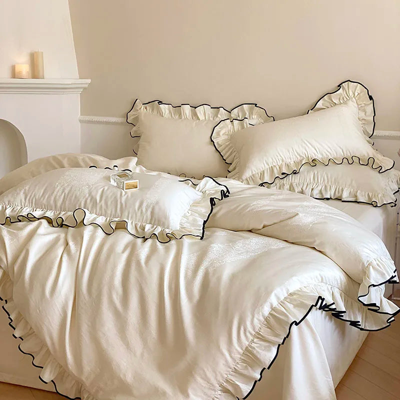 Afralia™ Luxe 1000TC Egyptian Cotton French Princess Wedding Bedding Set