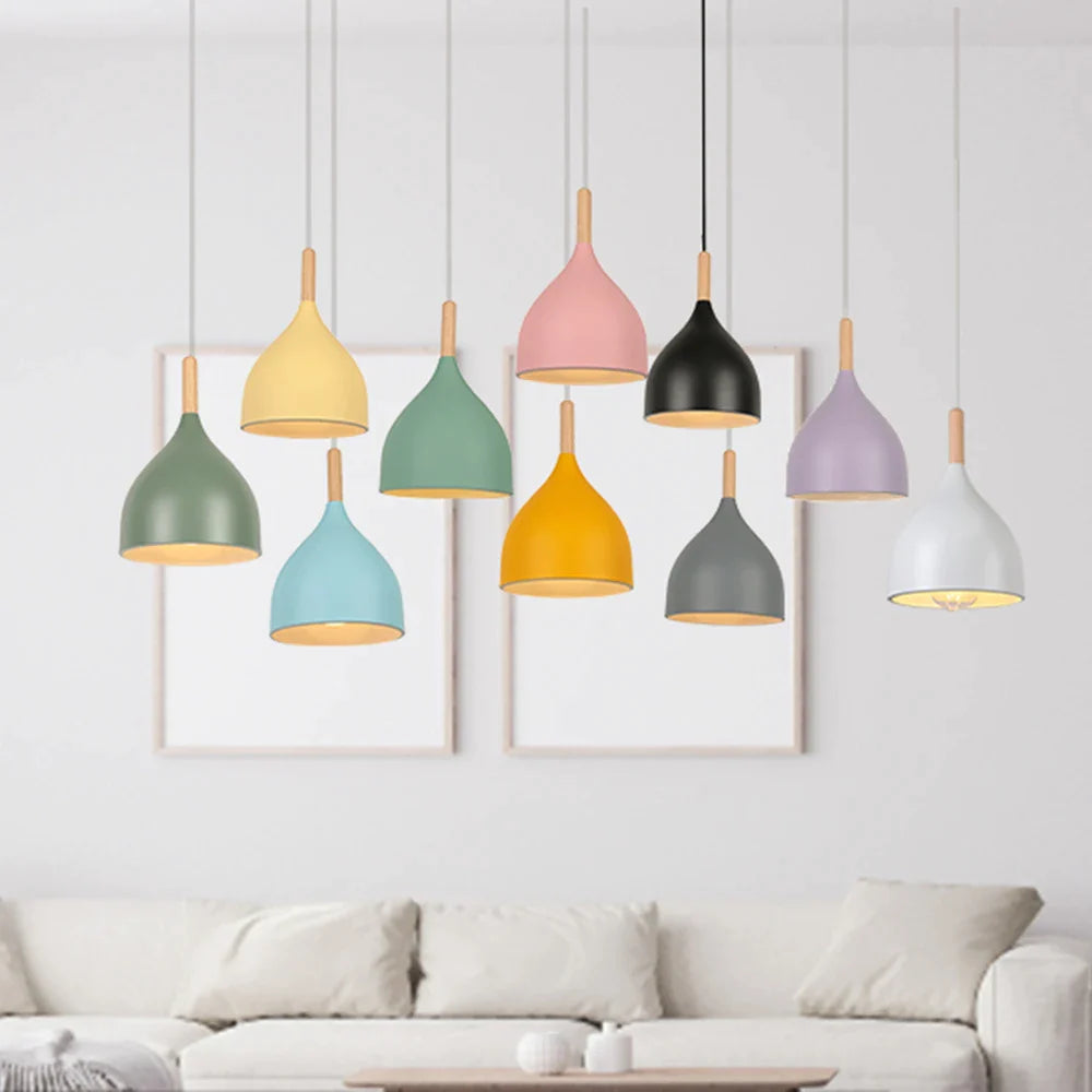 Afralia™ Multicolor Pendant Light for Kitchen Bedroom Dining Room Chandelier Fixture
