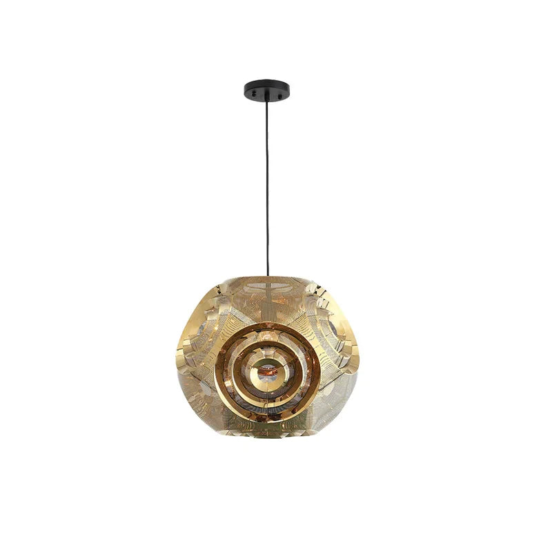 Afralia™ Luxury LED Pendant Lighting Gold Chrome Round Lamps for Living Room