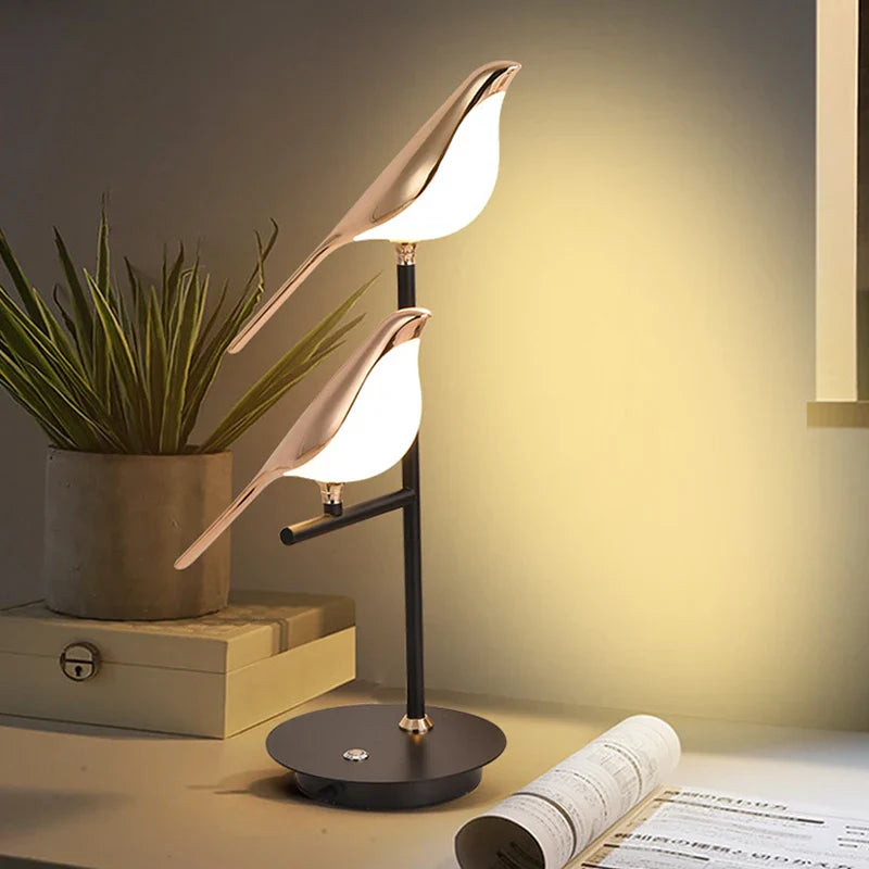 Afralia™ Magpie Bird LED Table Lamp for Home Decor & Reading, Modern Indoor Lighting