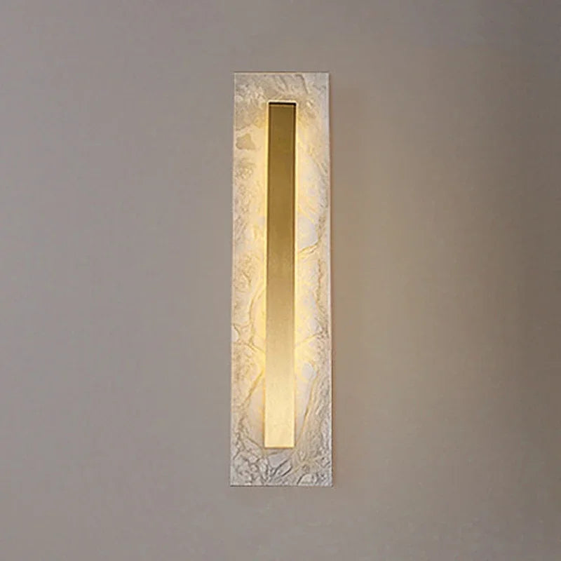 Afralia™ Gold Marble Living Room LED Wall Lamp