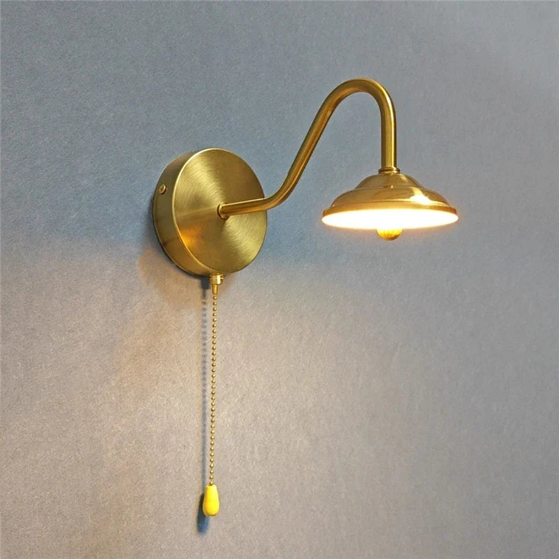 Afralia™ Modern Golden Curved Wall Sconce LED Light for Bedroom - Nordic Home Decor