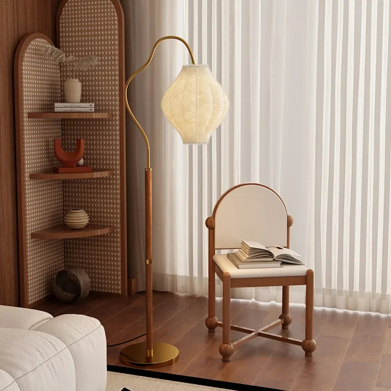 Afralia™ Nanyang Retro Style Floor Lamp for Living Room Sofa, Fishing Lamp, Atmosphere Lamp