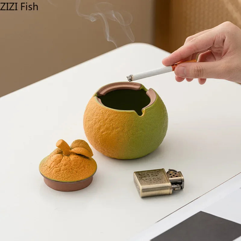 Afralia™ Orange Ashtray Office Desk Decoration Smoking Accessories Weed Gift