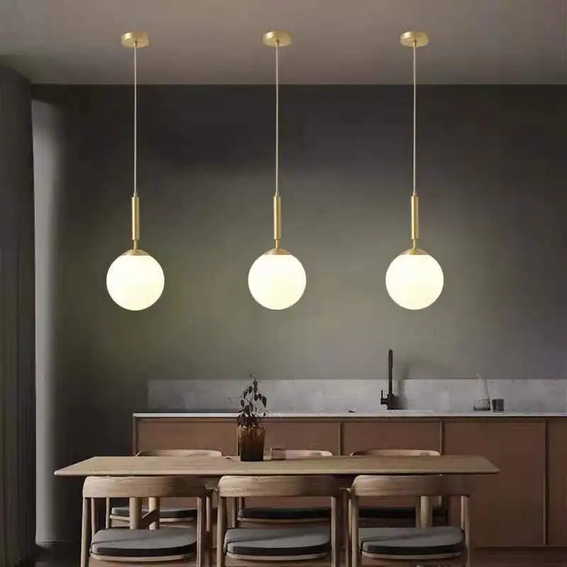 Afralia™ Glass Ball Pendant Light - Modern Hanging Fixture for Living Room, Bedroom, Dining Room