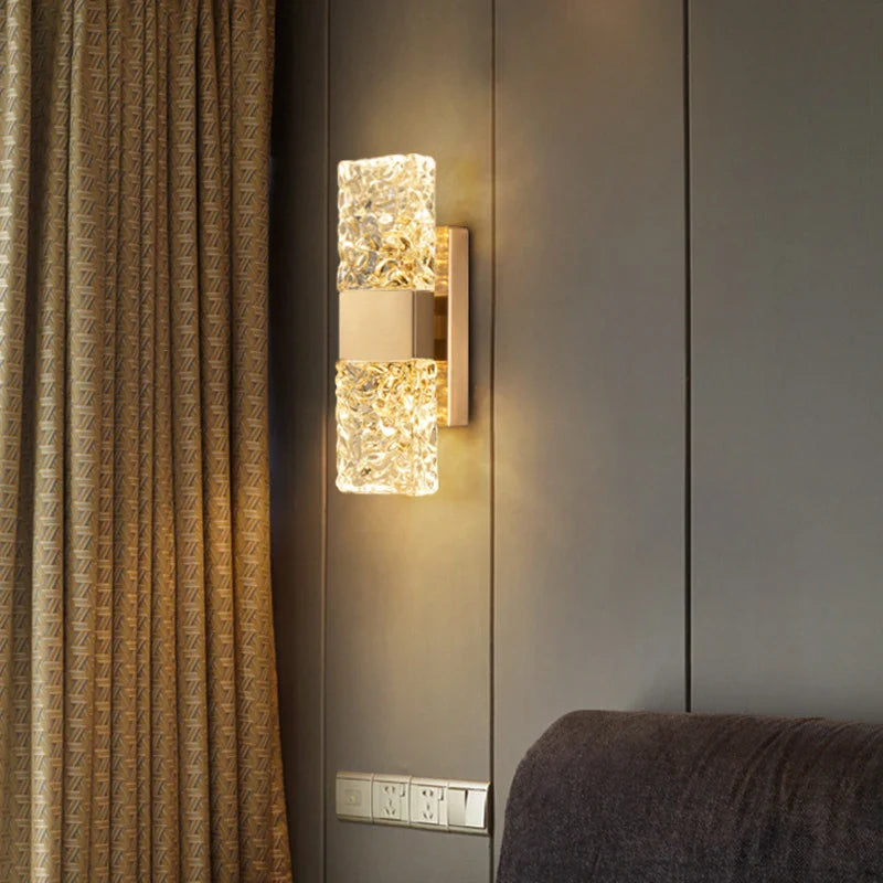 Afralia™ Modern Water Ripple Glass Wall Lamp for Luxury Home Decor
