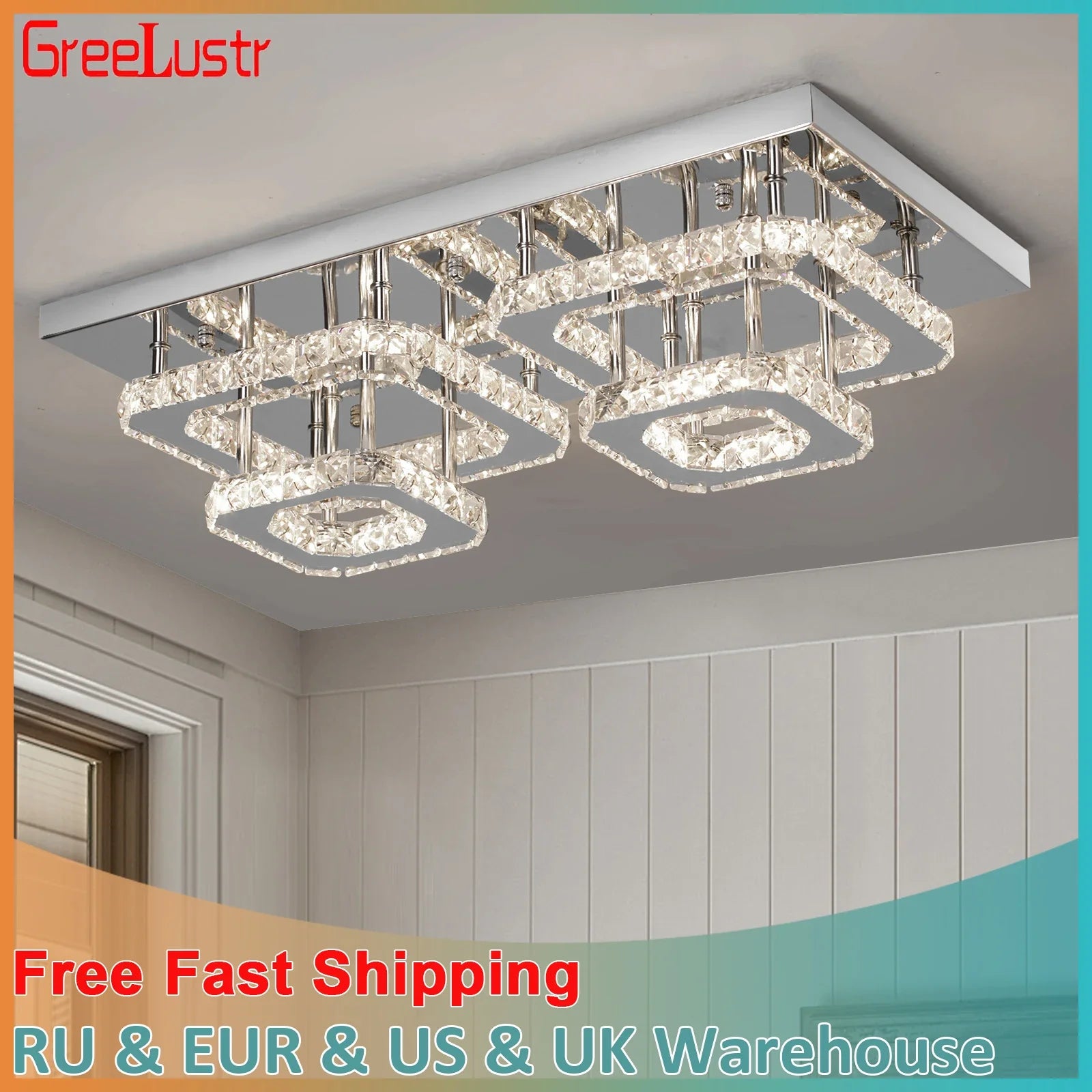 Afralia™ Crystal Ceiling Chandelier: Luxury LED Pendant Lighting for Modern Living Room Decor
