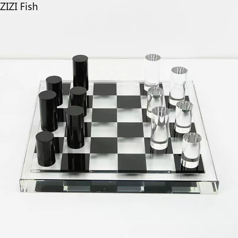 Afralia™ Chessboard Desk Ornament - Black & White Room Aesthetics Decor
