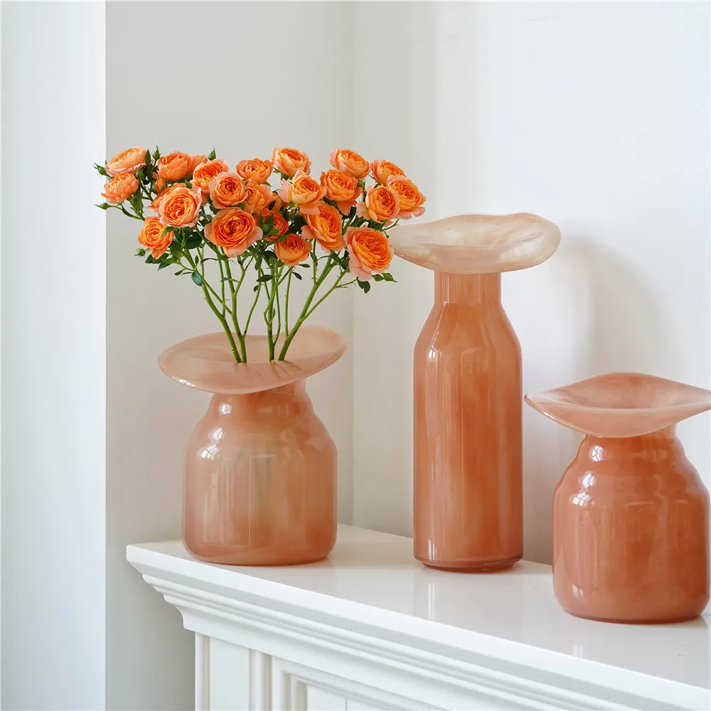 Afralia™ Wide-mouth Glass Hydroponic Color Vase for Home Decoration