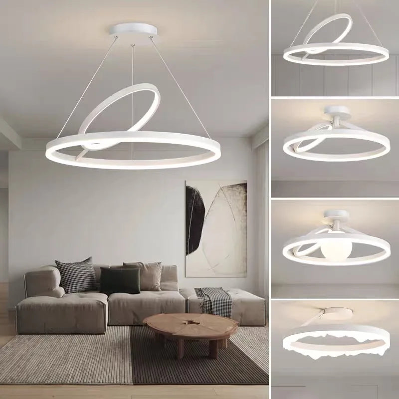 Afralia™ Modern LED Rings Chandelier for Living Room Bedroom Restaurant - Nordic Minimalism Lighting