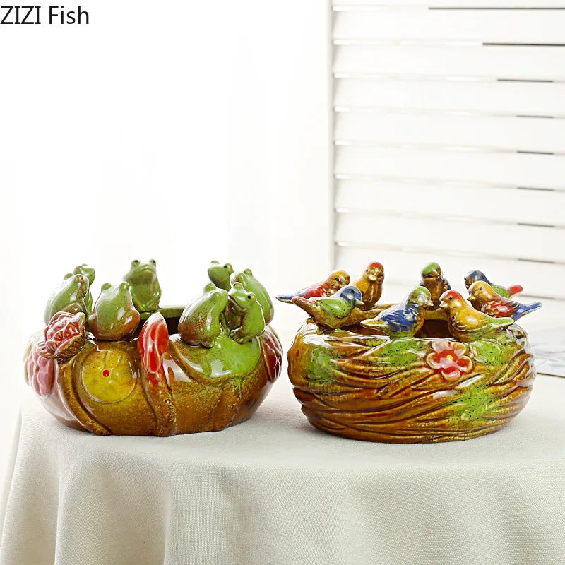 Afralia™ Ceramic Bird Fruit Plate: Decorative Snacks Tray, Nuts Bowl, Candy Storage