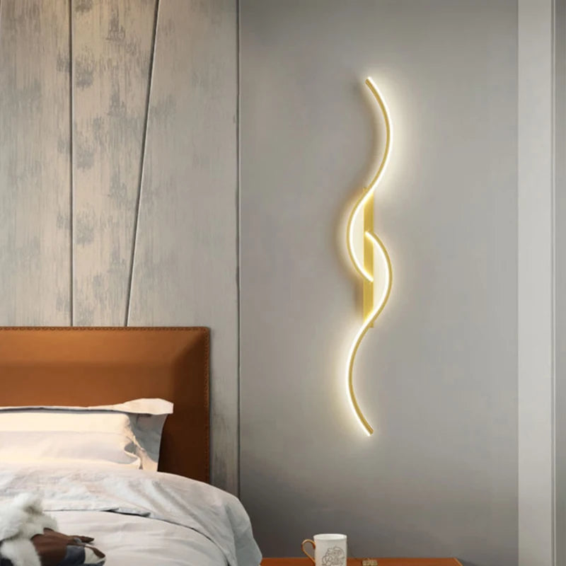 Afralia™ Modern LED Wall Decor Lamps: Black Gold Elegance