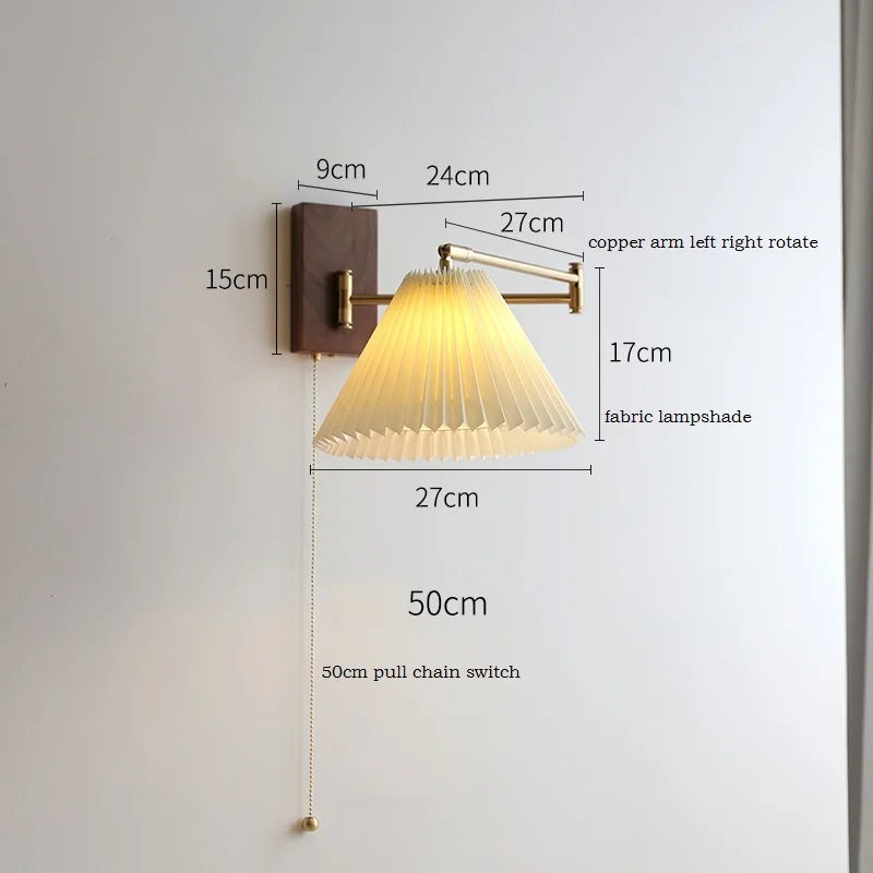 Afralia™ LED Pull Chain Wall Lamp - Modern Nordic Sconce for Bedroom & Living Room