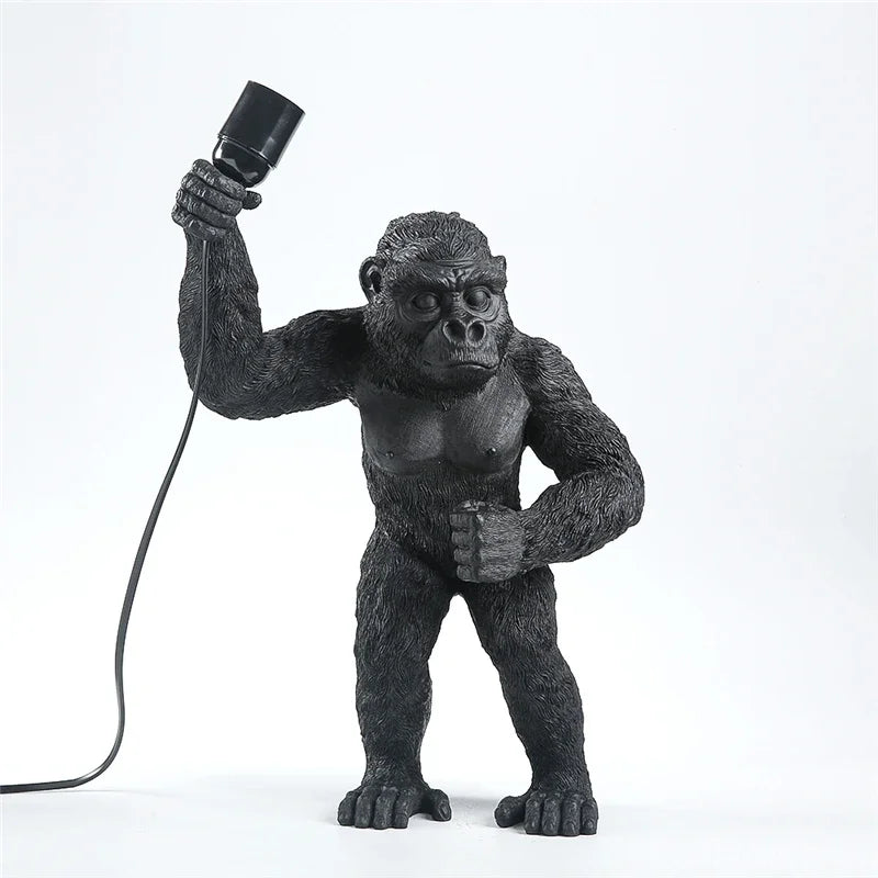 Afralia™ Resin Monkey Table Lamp: Decorative Gorilla Bedroom Light Fixture