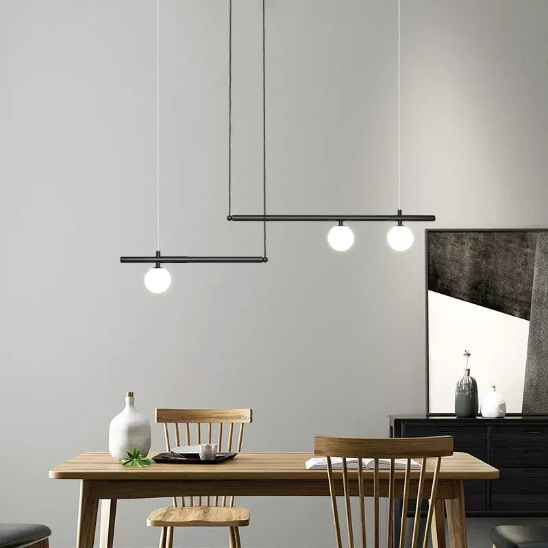 Afralia™ Linear Minimalist Chandelier Pendant Light for Living Room, Dining Table Ceiling Decor