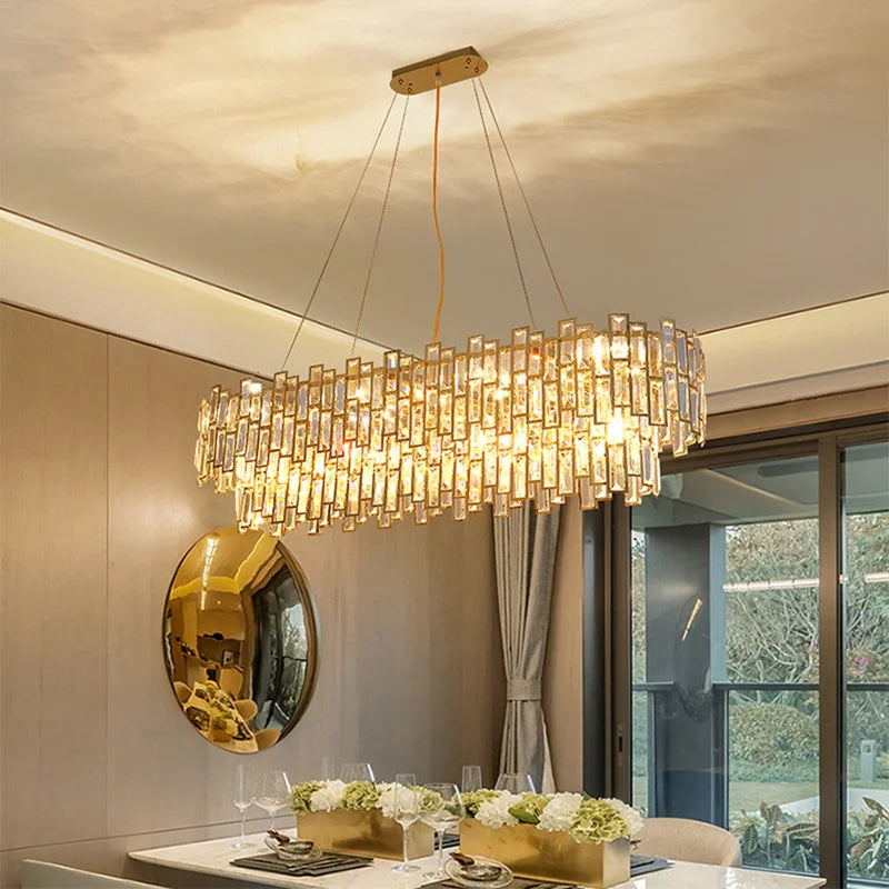 Afralia™ Crystal Ceiling Chandelier: Modern Stainless Steel Lustre Lighting for Home Decor
