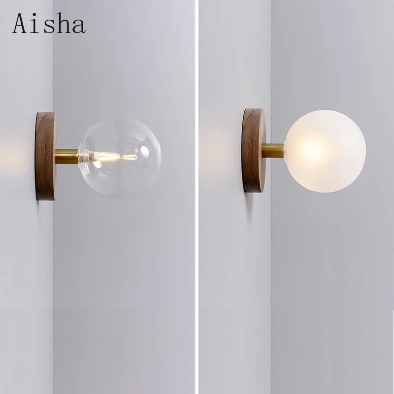 Afralia™ Nordic Wood Art Wall Lamp for Minimalist Bedroom and Bathroom Lighting