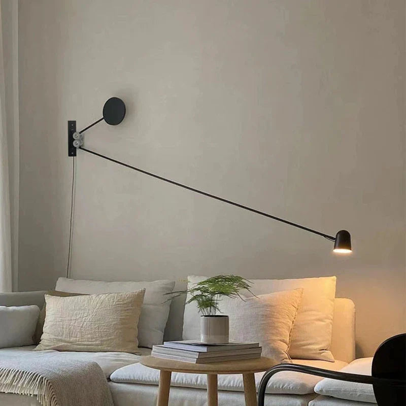 Afralia™ Minimalist Swing Arm Sconce Lamp for Living Room Bedroom Villa Office