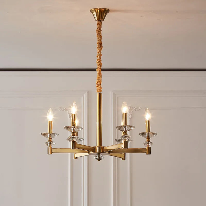 Afralia™ Glass Candle Crystal Chandelier: Elegant European Retro Style for Living Room and Dining Room