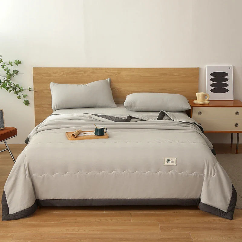 Afralia™ Pure Cotton Summer Quilt: Soft, Breathable, Washable, Skin-Friendly Blanket