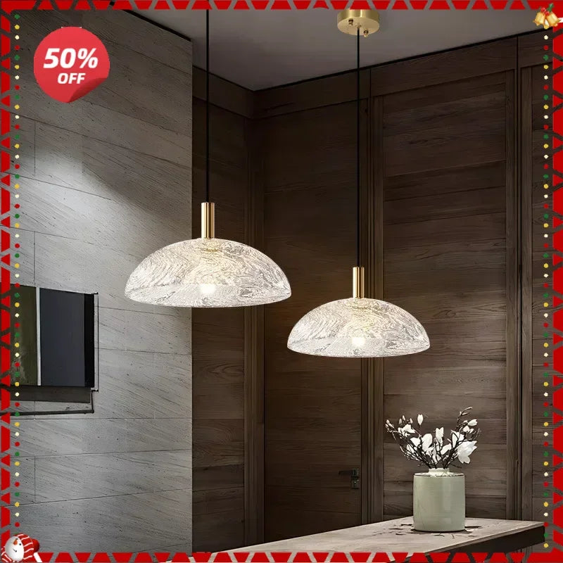 Afralia™ Glass Pendant Light: Stylish Ceiling Hanging Lamp for Home and Restaurant Decor