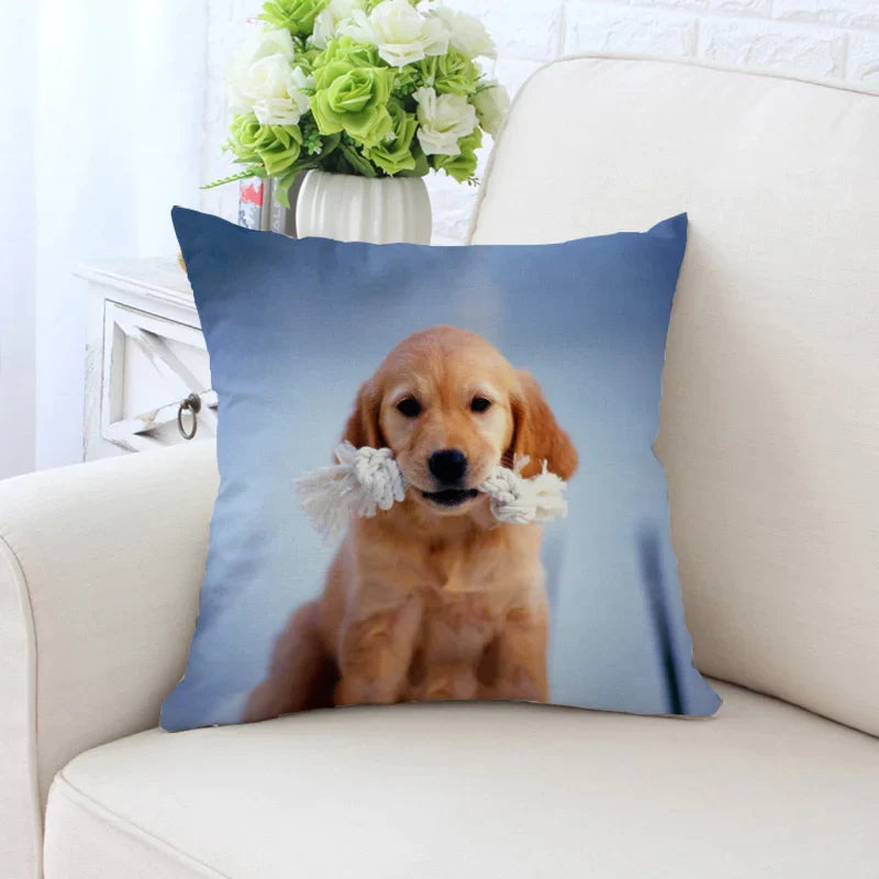 Cute Dog Cushion Cover for Home Decor by Afralia™